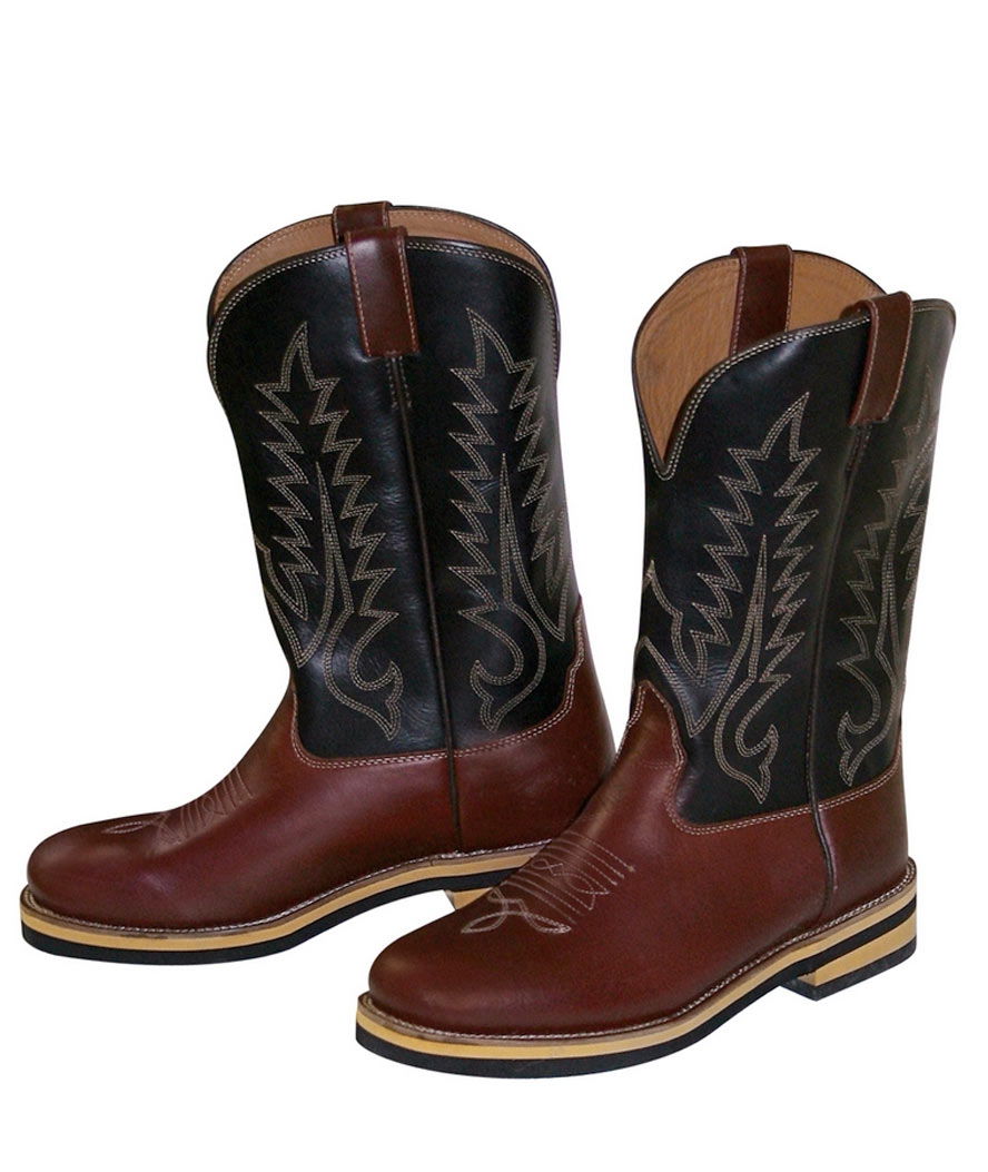 PROMOZIONE Stivali western roper in pelle decorati con suola in gomma per adulto TAGLIA 42