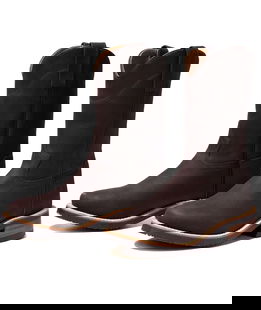 Stivali Old West Roper in pelle con suola in gomma