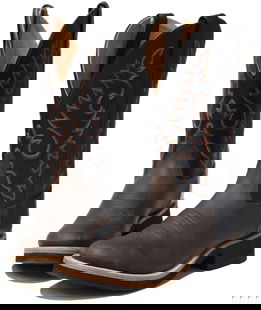 Stivali Old West in pelle con cucitura goodyear e gambale nero