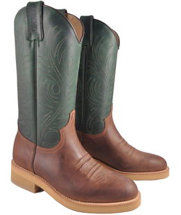 Stivali Western Sancho Abarca Roper con gambale verde e scarpa marrone