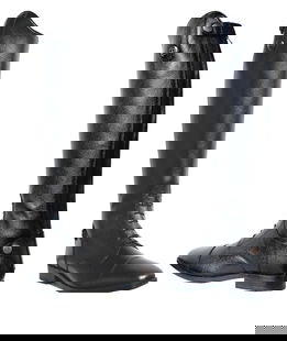 Stivali in pelle bottalata con lacci Winner elasticizzati e cerniera posteriore