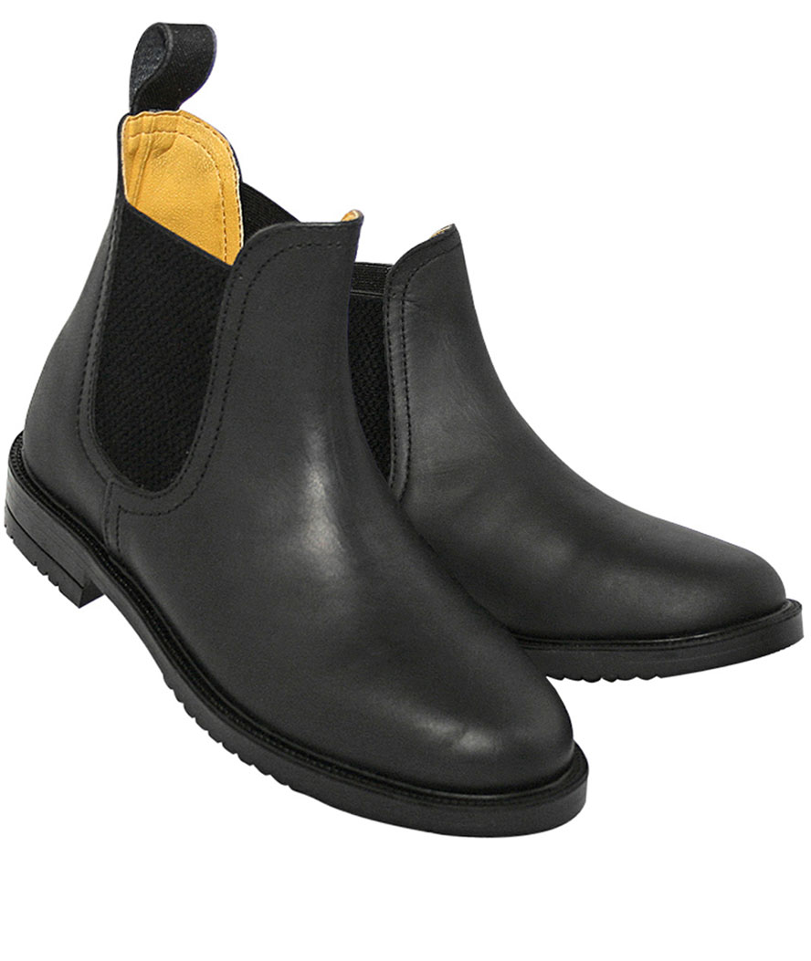 PROMOZIONE Stivaletti Jodhpur in pelle con suola antiscivolo NERO 44