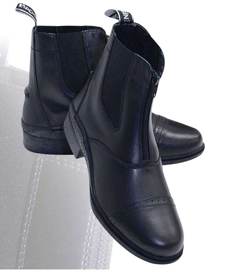 Stivaletti jodhpur in pelle Brogini con zip anteriore e suola in gomma