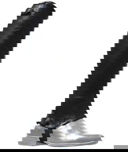 PROMOZIONE Ghette da concorso Winner in morbida pelle di qualità superiore con cinturini ed elastico M NERO