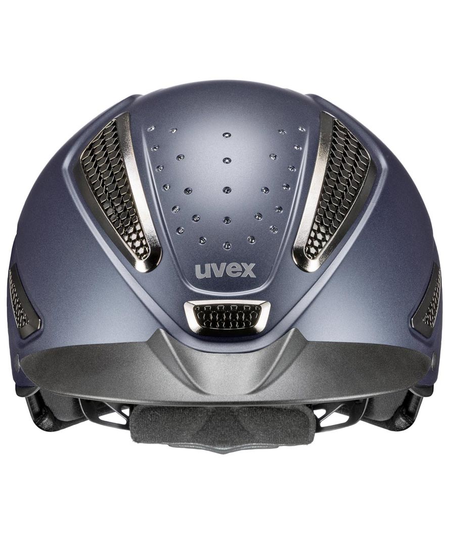 Casco da equitazione uvex PERFECTION II GRACE con cristalli Swarovski per bambini e adulti blu opaco - foto 1