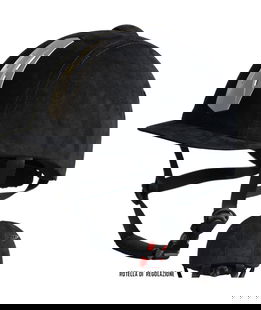 Casco da equitazione in microfibra scamosciata con rotella regolabile XL