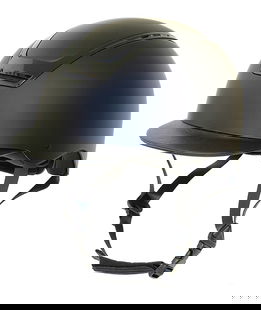 Casco da equitazione ABS regolabile con rotella e finitura opaca con visiera e fodera staccabile