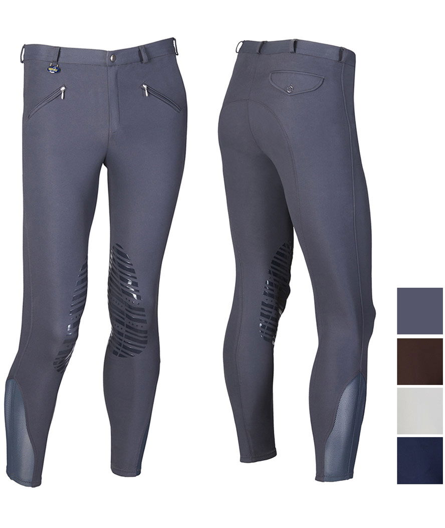 PROMOZIONE Pantaloni equitazione Winner da uomo in microfibra con grip in silicone 52 BLU