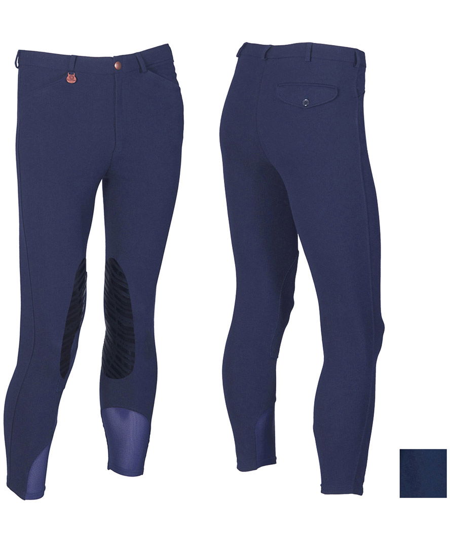 Pantaloni equitazione da uomo Winner light estivi con applicazioni silicone al ginocchio