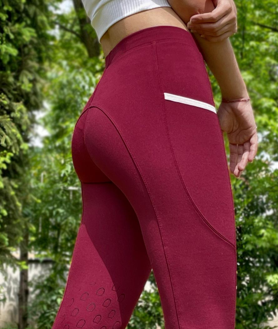 Pantaloni leggings da equitazione Winner con riporti in silicone per donna