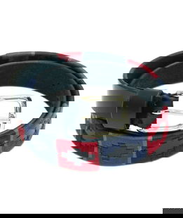 Cintura da equitazione in cuoio Cover in pelle nera con riporti colorati alta 26 mm 