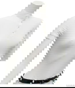 Polo donna da concorso in tessuto tecnico traspirante elasticizzato a maniche corte