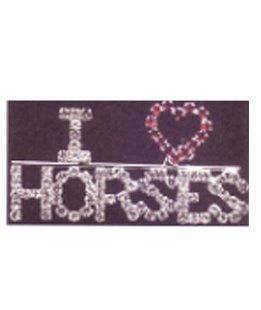 Spilla I love horses in confezione regalo con strass