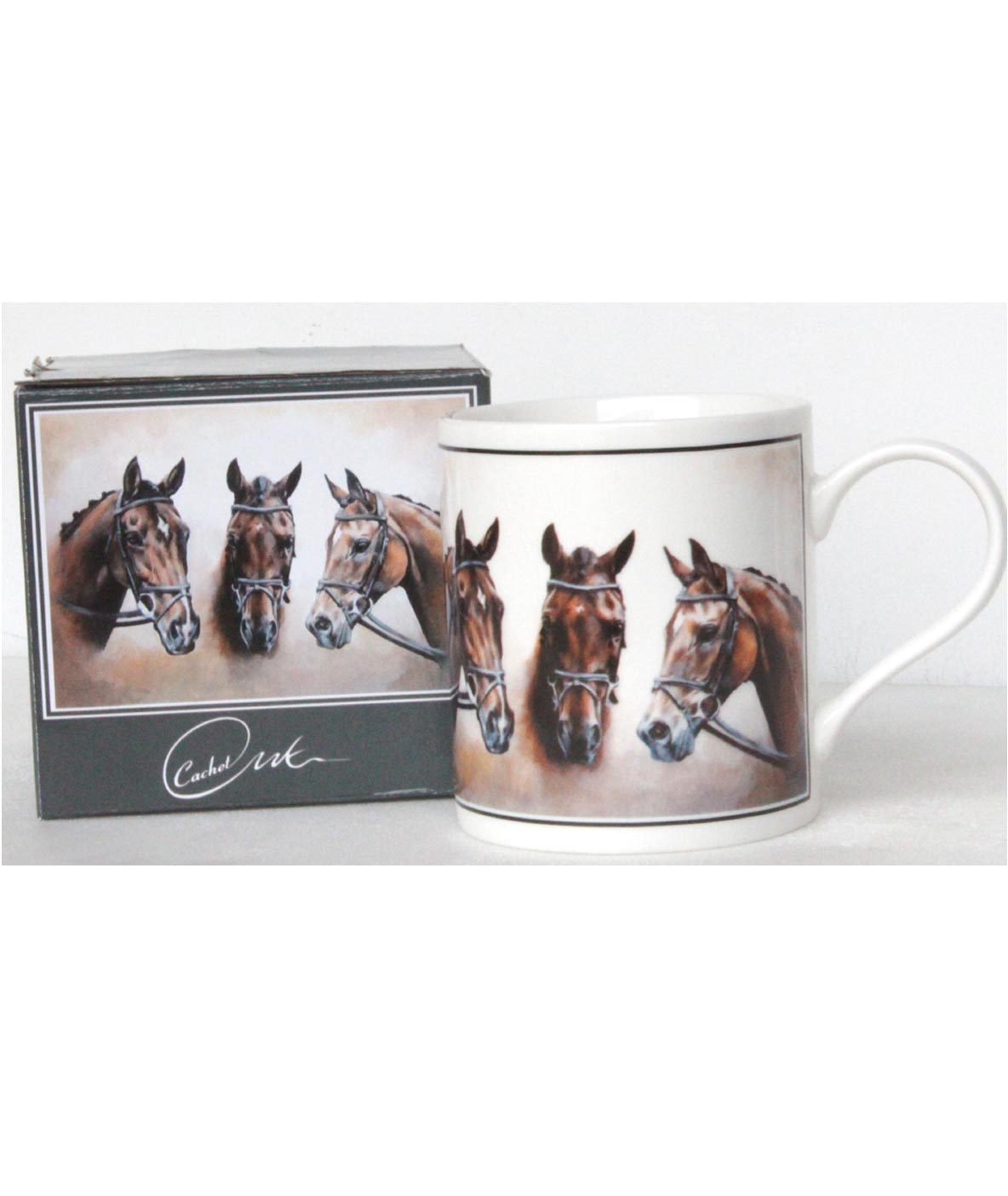 Tazza con stampa equestre