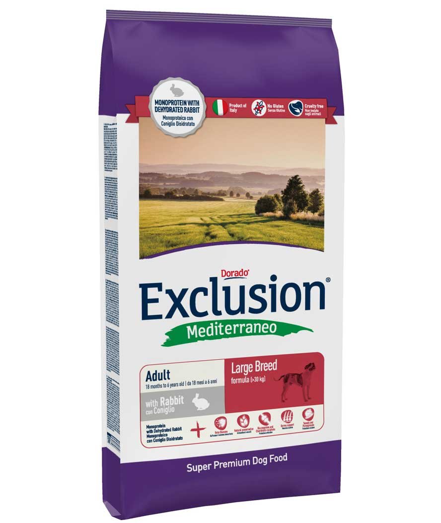Exclusion Mediterraneo Adult coniglio large breed 12,5 kg per cani