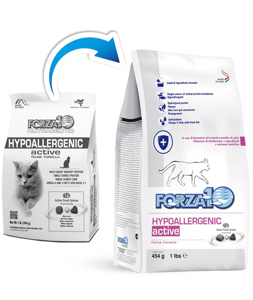 Forza 10 Hypoallergenic active per gatti 454g