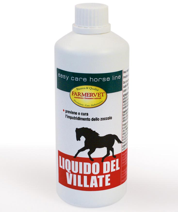 LIQUIDO DEL VILLATE previene e cura l’imputridimento dello zoccolo riducendo le problematiche di fettone maleodorante 500 ml