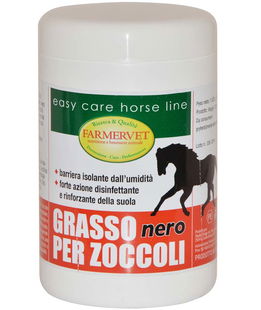 GRASSO PER ZOCCOLI nero con catrame vegetale ad azione disinfettante e rinforzante della suola 1 kg