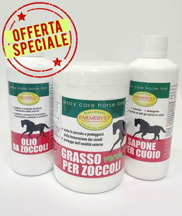 OFFERTA Grasso zoccoli verde + olio zoccoli + sapone cuoio