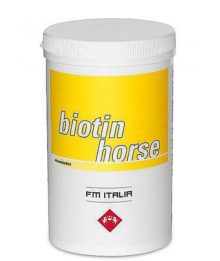 BIOTIN HORSE POWDER mangime complementare minerale in polvere per il supporto alla rigenerazione di zoccoli e pelle dei cavalli sportivi 1000 g