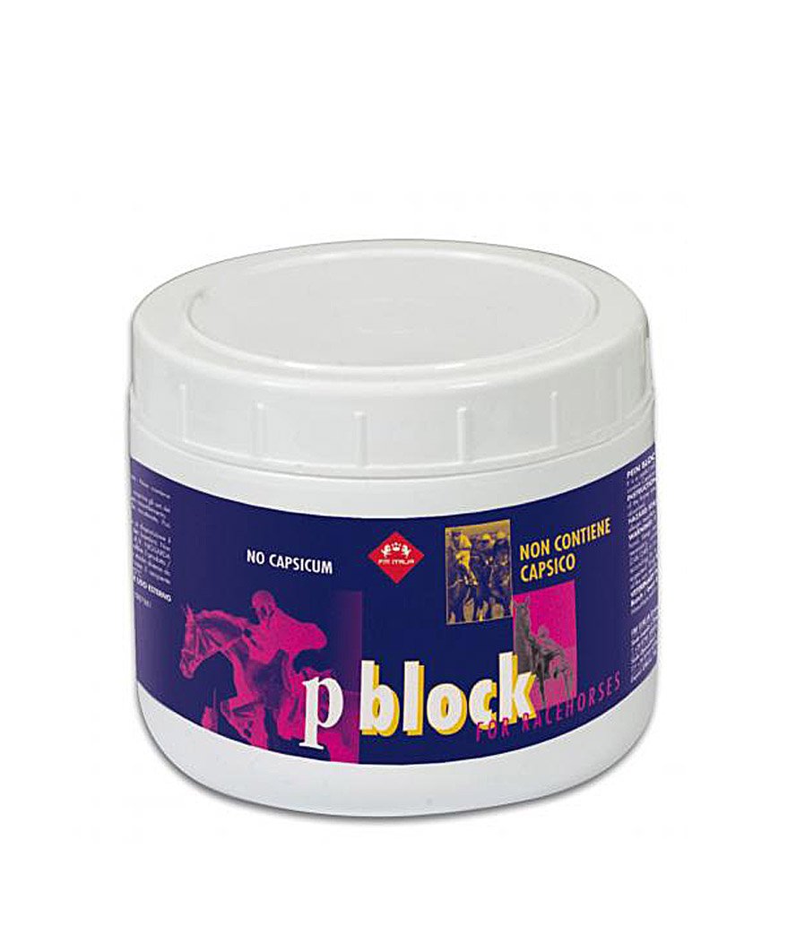 P BLOCK gel per uso esterno utile per massaggiare i muscoli del cavallo sportivo 500 ml