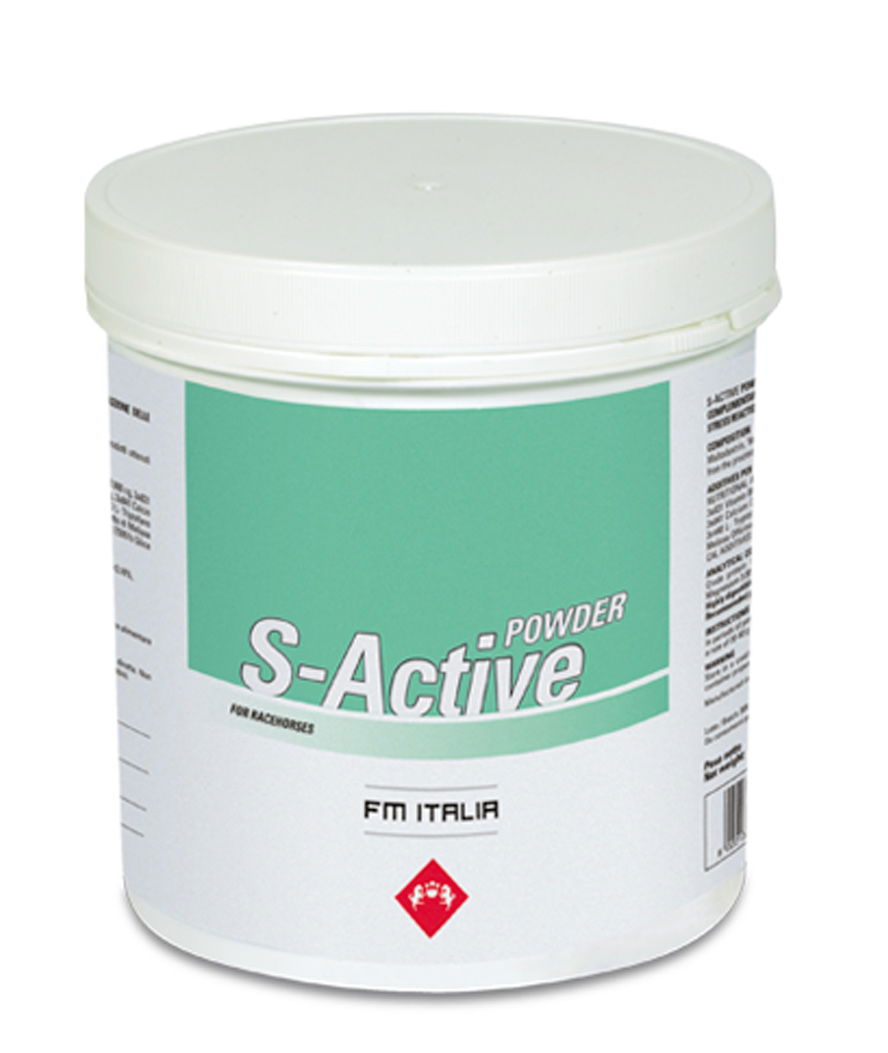 S-ACTIVE POWDER mangime complementare per la riduzione delle reazioni da stress nel cavallo sportivo 600 ml