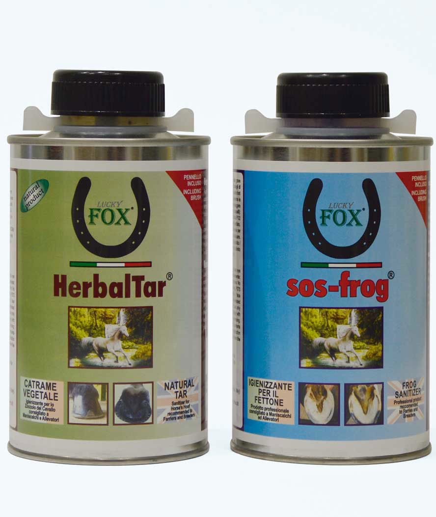Set 2 pezzi cura dello zoccolo SOS Frog + Herbal Tar 500 ml prodotti professionali