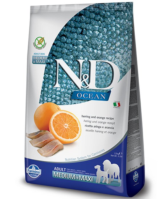 Farmina N&D Ocean Dog aringa e arancia adult medium/maxi