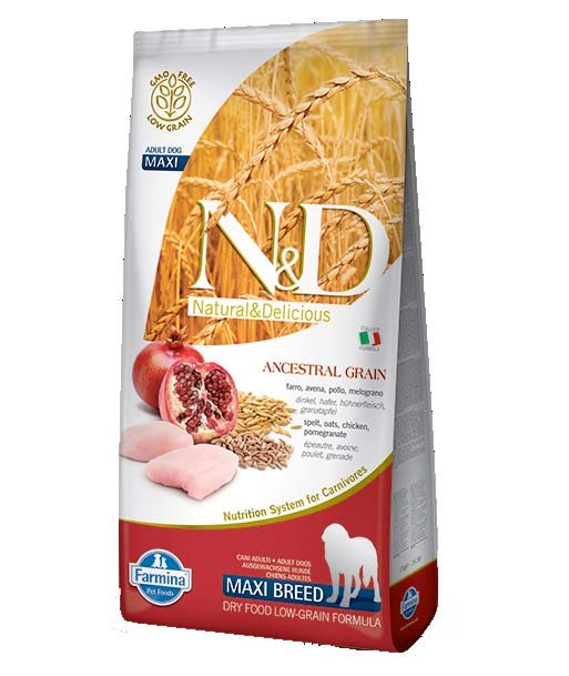 Farmina N&D Low Ancestral Grain Pollo e melograno Adult Maxi 12 kg per cani