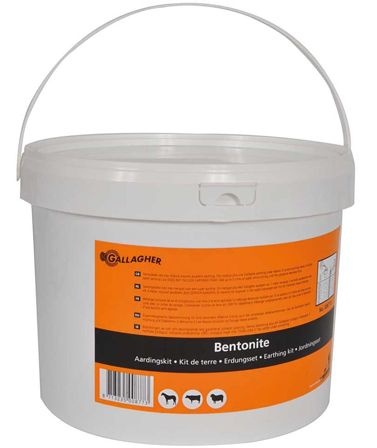 Bentonite super kit professionale Gallagher per messa a terra e miglioramento conduttività del terreno 6kg