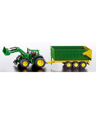 John Deere con caricatore frontale e rimorchio 1:87