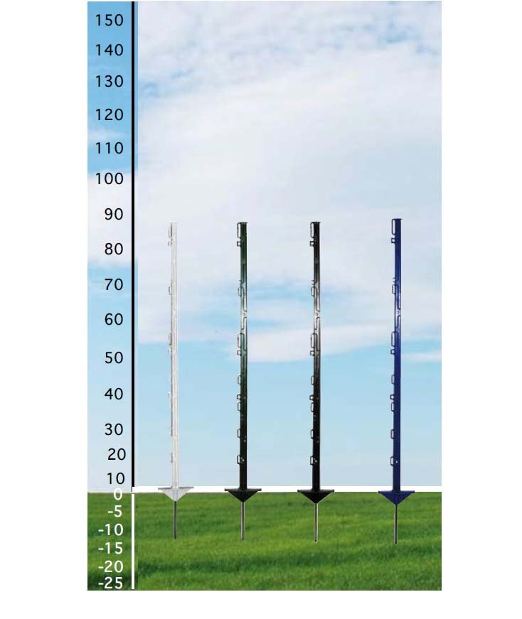 Picchetti in plastica Pro altezza 1.05m per recinzioni elettrificate confezione da 10 pezzi - foto 1