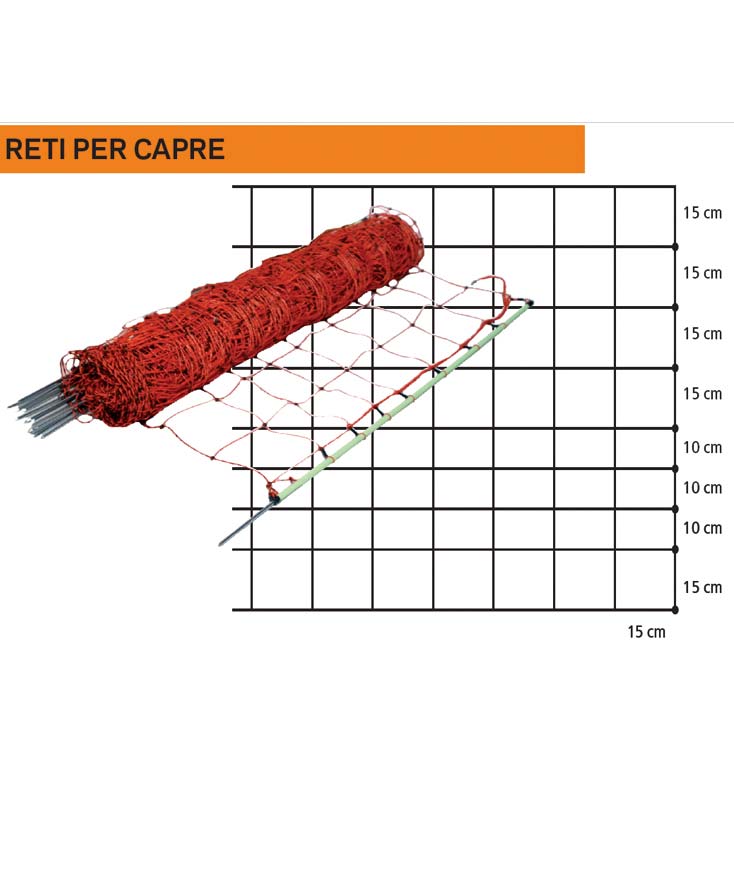 EuroNetz Gallagher rete per capra arancio altezza 105 cm 1 punta con 14 picchetti lunghezza 50 m - foto 2