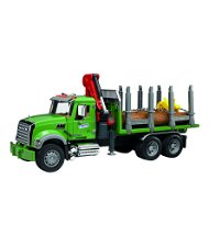 MACK Granite Camion per il legname con gru da carico e 3 tronchi 1:16