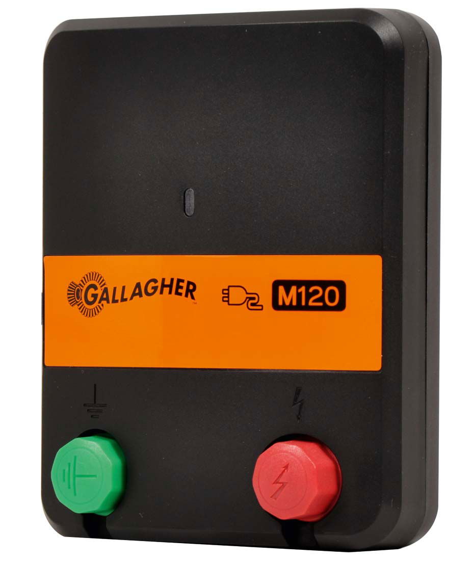 Elettrificatore Gallagher M120 a corrente 230V per recinti fino 8km per cavalli, bestiame, cani e gatti