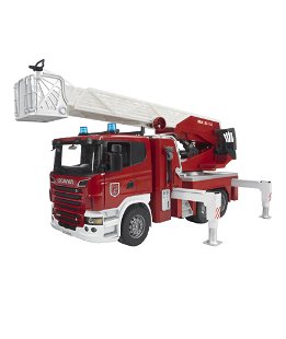 Scania Camion dei vigili del fuoco con scala girevole e pompa dell'acqua