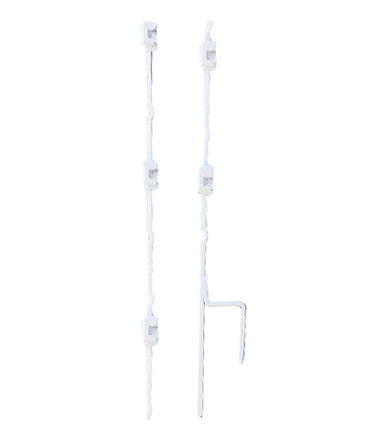 Picchetti in metallo Multi filo da 1 m bianco con 4 isolatori rimovibili conf. 10 pezzi