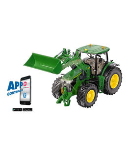 John Deere 7310R con caricatore frontale e controllo via Bluetooth