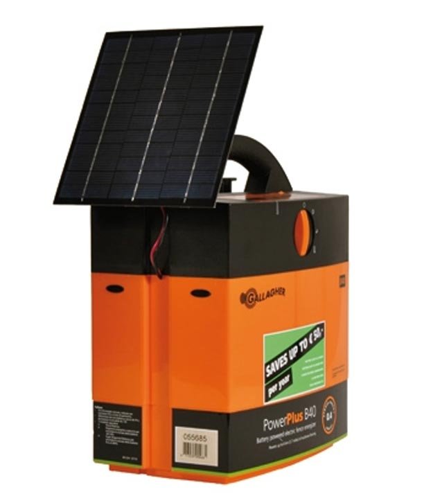Elettrificatore B40 con pannello solare 4W professionale per recinzioni fino a 2km per cavalli, bovini, ovini e caprini