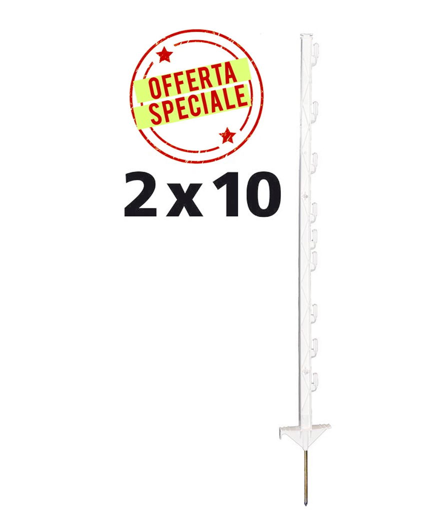 OFFERTA SPECIALE Duopack Picchetto Vario bianco 1,00 m - 2x10 pezzi