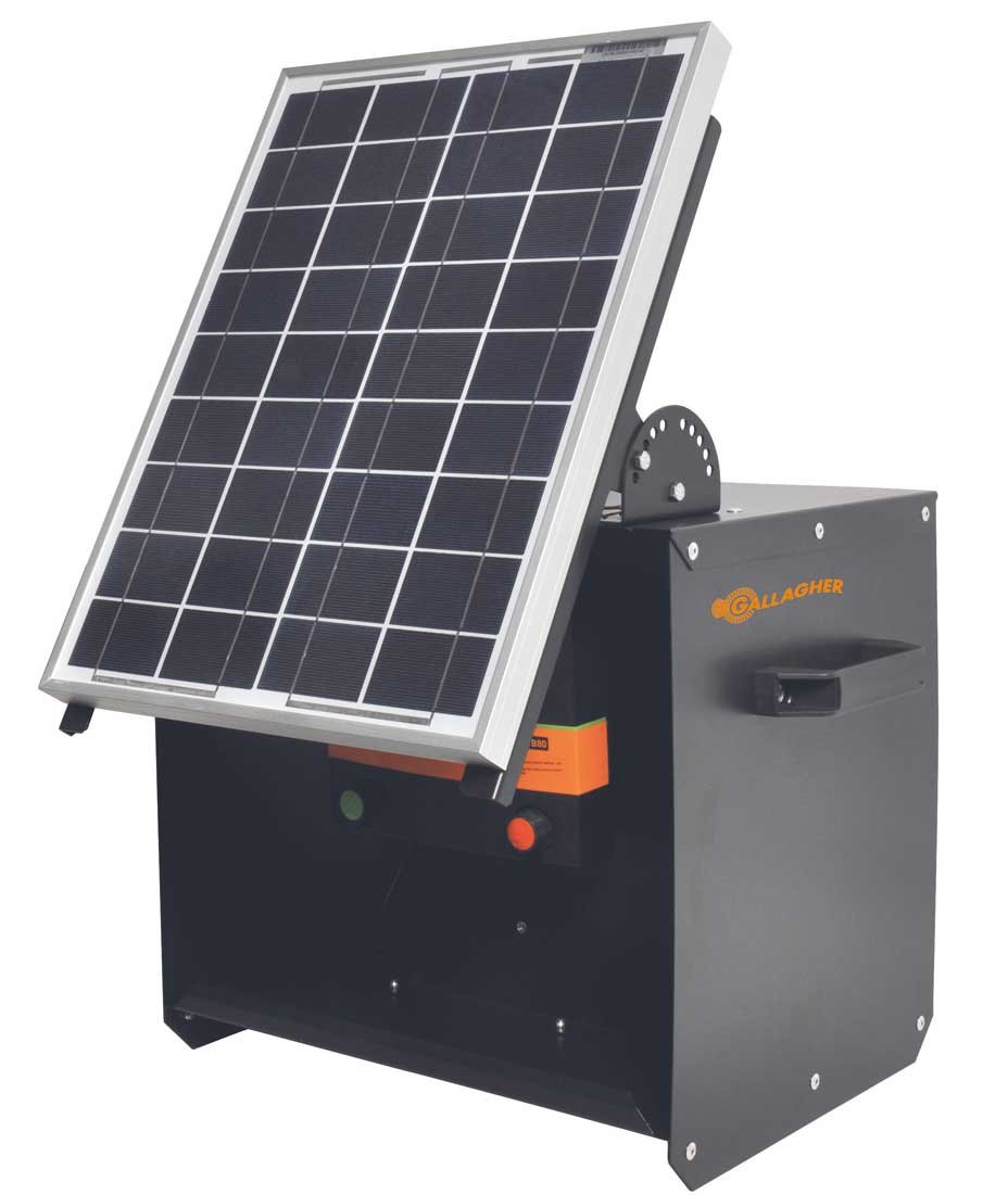 Elettrificatore B80 con SolarScatola a batteria 12V o corrente professionale per recinzioni fino a 3 km per cavalli, bovini, capre, pecore e selvatici