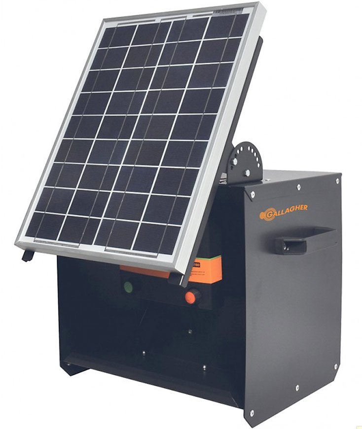 Elettrificatore B180 con solar scatola a batteria 12V professionale per recinzioni fino a 5km per cavalli, bovini, capre, pecore e selvatici - foto 1