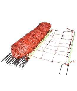 EuroNetz Gallagher rete per ovini arancio altezza 90 cm 2 punte e lunghezza 50 m completa di 14 picchetti