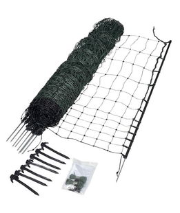 EuroNetz rete verde per pollame altezza 112 cm con 1 punta inclusi 9 picchetti e altezza 25 m