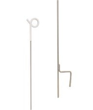 Picchetti pigtail bianco in robusto acciaio e plastica altezza 0,85 m
