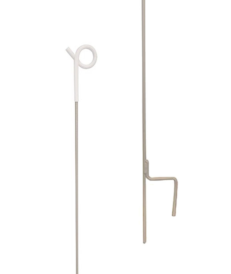 Picchetti pigtail bianco in robusto acciaio e plastica altezza 0,85 m confezione 10 pezzi