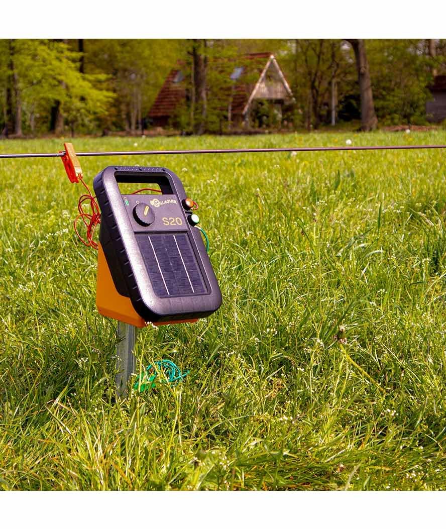 Elettrificatore solare Gallagher S20 con batteria e supporto libero per  recinti fino 3 km per cavalli, bestiame, maiali, cani e gatti - foto 1