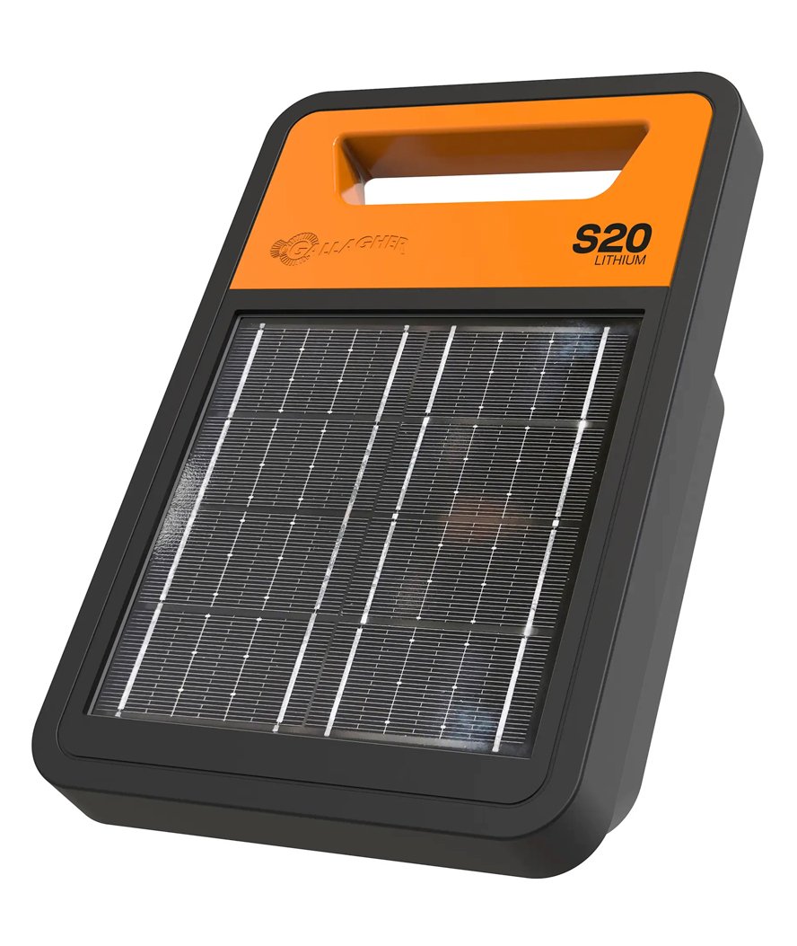 Elettrificatore solare S20 Gallagher con batteria al litio per recinti fino 2 k