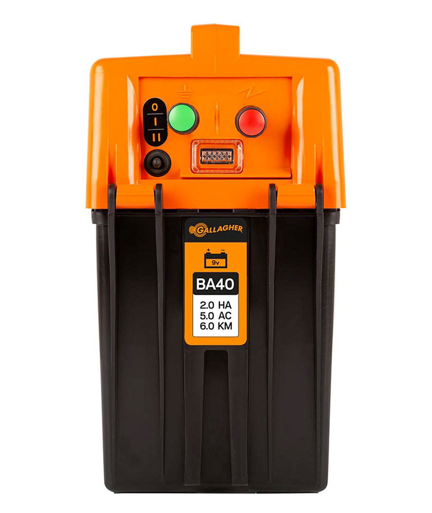 Elettrificatore Gallagher BA40 a batteria 9V per recinti fino a 4 km per cavalli, bestiame, pecore, capre e maiali - foto 1