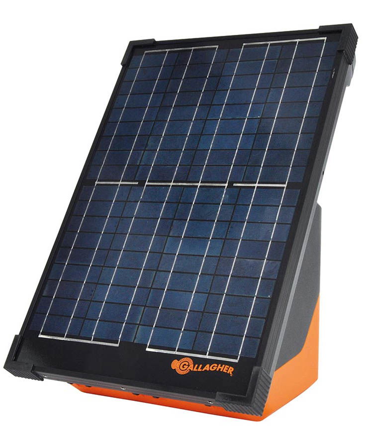 Elettrificatore solare Gallagher S200 con batteria inclusa e pannello integrato per recinti fino 20 km per cavalli, bestiame, pecore, capre e maiali